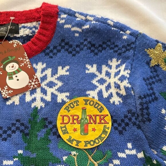 Ugly Christmas Sweater Mens Small Reindeer - Picture 3 of 3